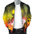 Marshall Islands Custom Personalised Men's Bomber Jackets - Humpback Whale with Tropical Flowers (Yellow) - Polynesian Pride