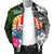 Tahiti Men Bomber Jacket - Turtle Plumeria Banana Leaf - Polynesian Pride