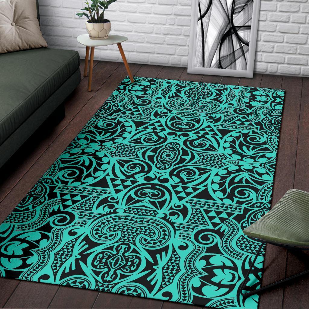 Hawaii Area Rug Polynesian Kakau Turtle AH - Polynesian Pride