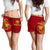 Hawaii Polynesian Personalised Women's Shorts - Vintage Polynesian Turtle (Red) - Polynesian Pride