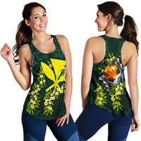 Polynesian Hawaii Women Racerback Tank - Ti Leaf Lei Turtle Green - Polynesian Pride