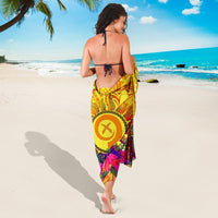 Polynesian Sarongs - Vanuatu Symbols With Hibiscus - Polynesian Pride