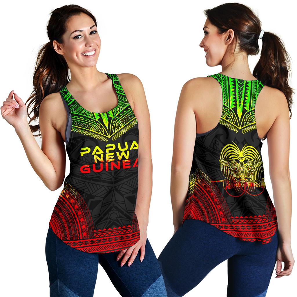 Papua New Guinea Women's Racerback Tank - Polynesian Chief Reggae Version - Polynesian Pride