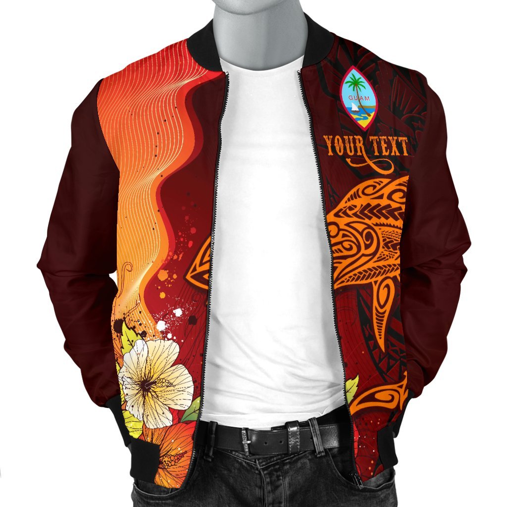 Guam Custom Personalised Men's Bomber Jacket - Tribal Tuna Fish - Polynesian Pride