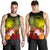 Custom Personalised Yap Men's Tank Top - Humpback Whale with Tropical Flowers (Yellow) - Polynesian Pride