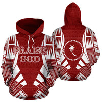 Praise God All Over Hoodie Unisex Red - Polynesian Pride