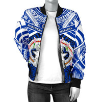 Northern Mariana Islands Rugby Women Bomber Jacket Spirit - CNMI - Polynesian Pride