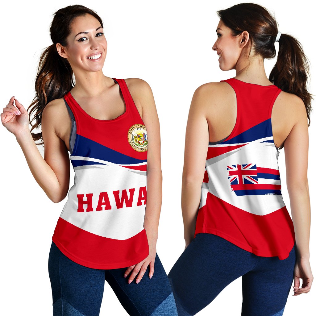 Hawaii Flag Women's Racerback Tank - Reg Style Red - Polynesian Pride