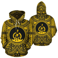 Vanuatu ll Over Hoodie Vanuatu Coat of rms Polynesian Gold Black - Polynesian Pride