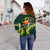 Guam Polynesian Off Shoulder Sweater - Ti Leaf Lei Turtle - Polynesian Pride