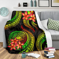 American Samoa Polynesian Premium Blanket - Reggae Plumeria - Polynesian Pride