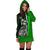 Pohnpei Micronesian Women's Hoodie Dress Green - Turtle With Hook - Polynesian Pride