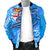 Fiji Men's Bomber Jacket - Blue Shark Polynesian Tattoo - Polynesian Pride