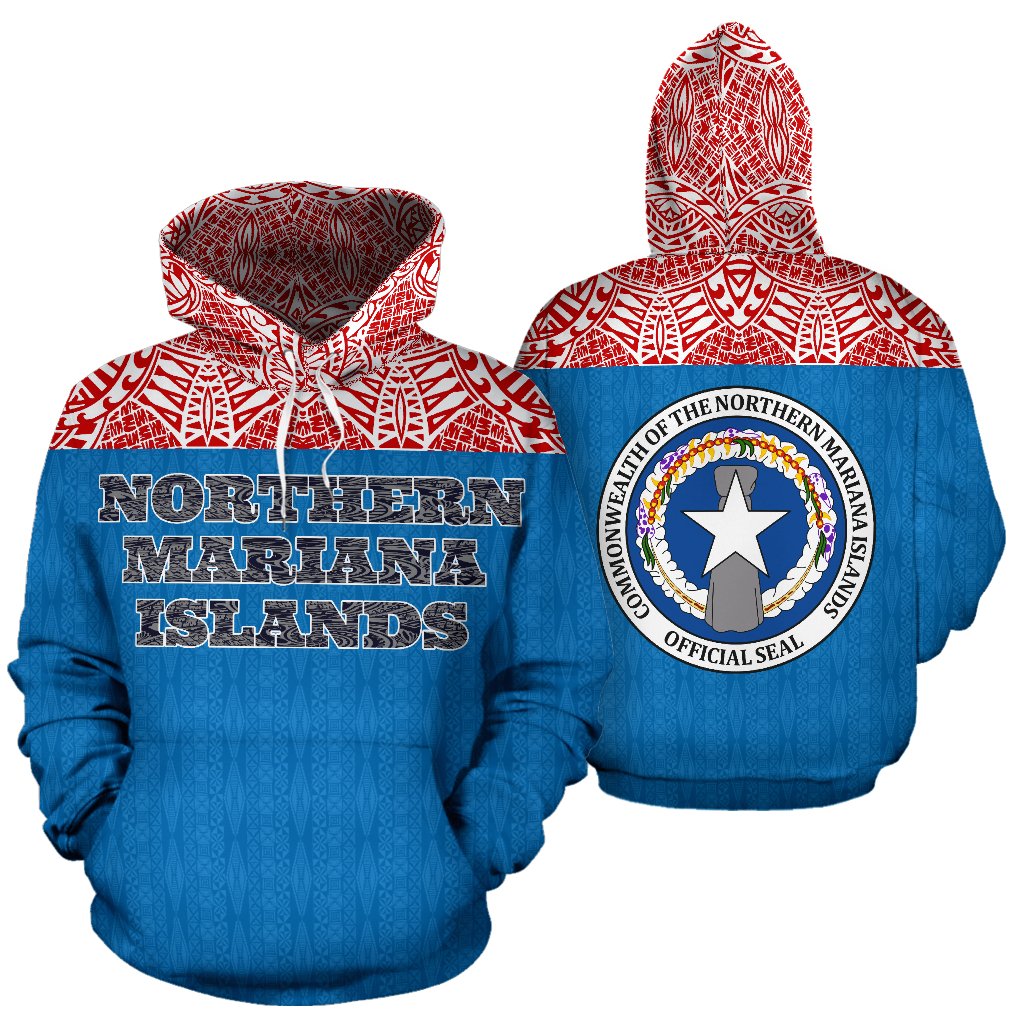 Northern Mariana Islands All Over Hoodie Polynesian Hoodie Style Unisex White - Polynesian Pride