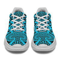 Polynesian Kakau Turtle Blue Chunky Sneakers - Polynesian Pride