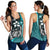 Samoa Polynesian Women's Racerback Tank Turquoise - Turtle With Hook Turquoise - Polynesian Pride