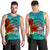 American Samoa Men's Tank Top - Tropical Flowers Style Blue - Polynesian Pride