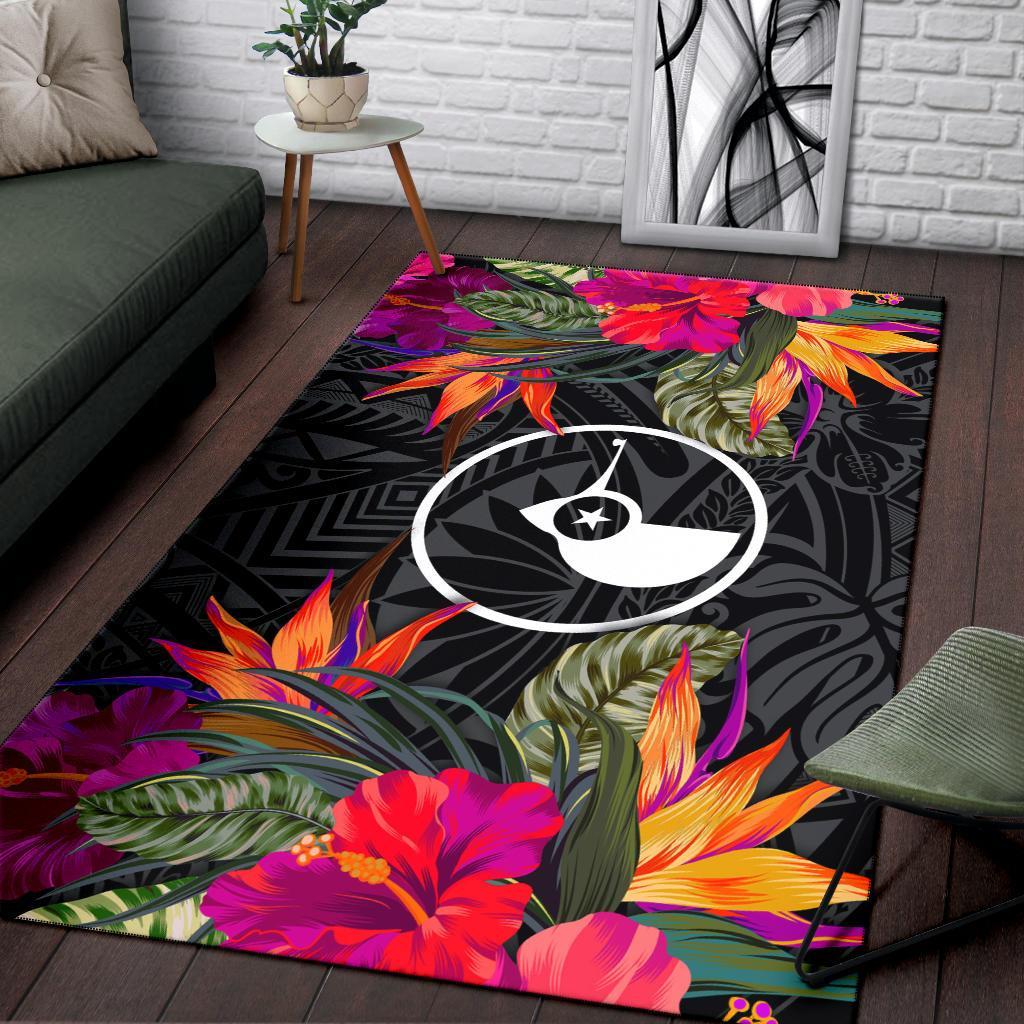 Yap Area Rugs Hibiscus polynesian pattern - Polynesian Pride