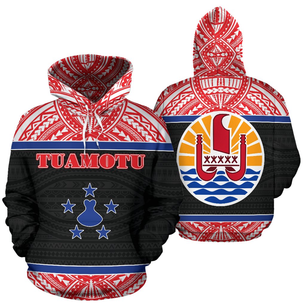 Tuamotu All Over Hoodie Polynesian Hoodie Style Unisex White - Polynesian Pride