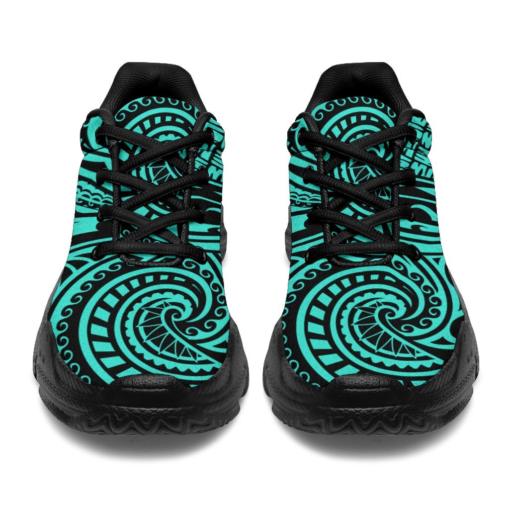 Polynesian Maori Lauhala Turquoise Chunky Sneakers - Polynesian Pride