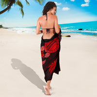 Hawaii Turtle Plumeria Coconut Tree Polynesian Sarong - Red - Polynesian Pride