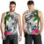 New Caledonia Men's Tank Top White - Turtle Plumeria Banana Leaf Crest - Polynesian Pride