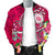 Hawaii Polynesian Men's Bomber Jacket - Hawaii Seal With Turtle Plumeria (Pink) - Polynesian Pride