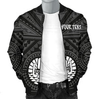 Tahiti Personalised Men's Bomber Jacket - Tahiti Seal In Polynesian Tattoo Style (Black) - Polynesian Pride