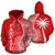 Vanuatu Polynesian Zip up Hoodie Coconut Tree Red and White Unisex Red - Polynesian Pride