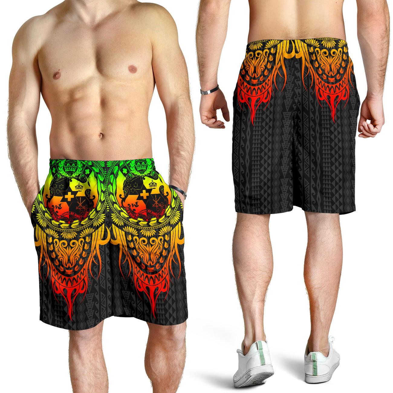 Tonga Polynesian Men's Short - Tattoo Pattern With Seal Reggae Reggae - Polynesian Pride