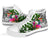 Fiji High Top Shoes White - Turtle Plumeria Banana Leaf Crest - Polynesian Pride