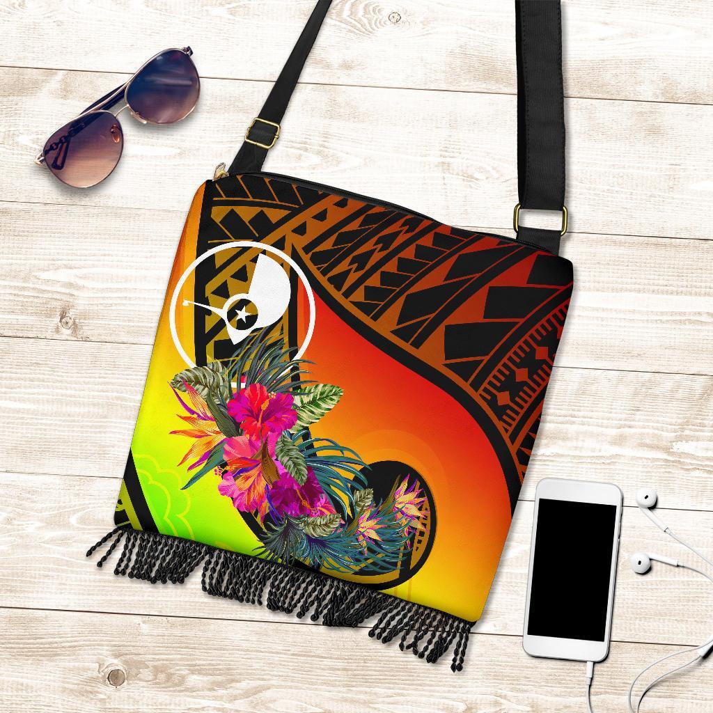 Yap Boho Handbag - Polynesian Hook And Hibiscus (Raggae) One Style One Size Raggae - Polynesian Pride