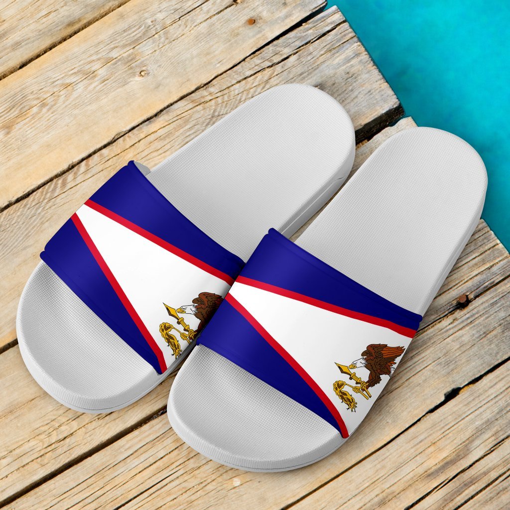 American Samoa Sandals - Flag Of American Samoa White - Polynesian Pride