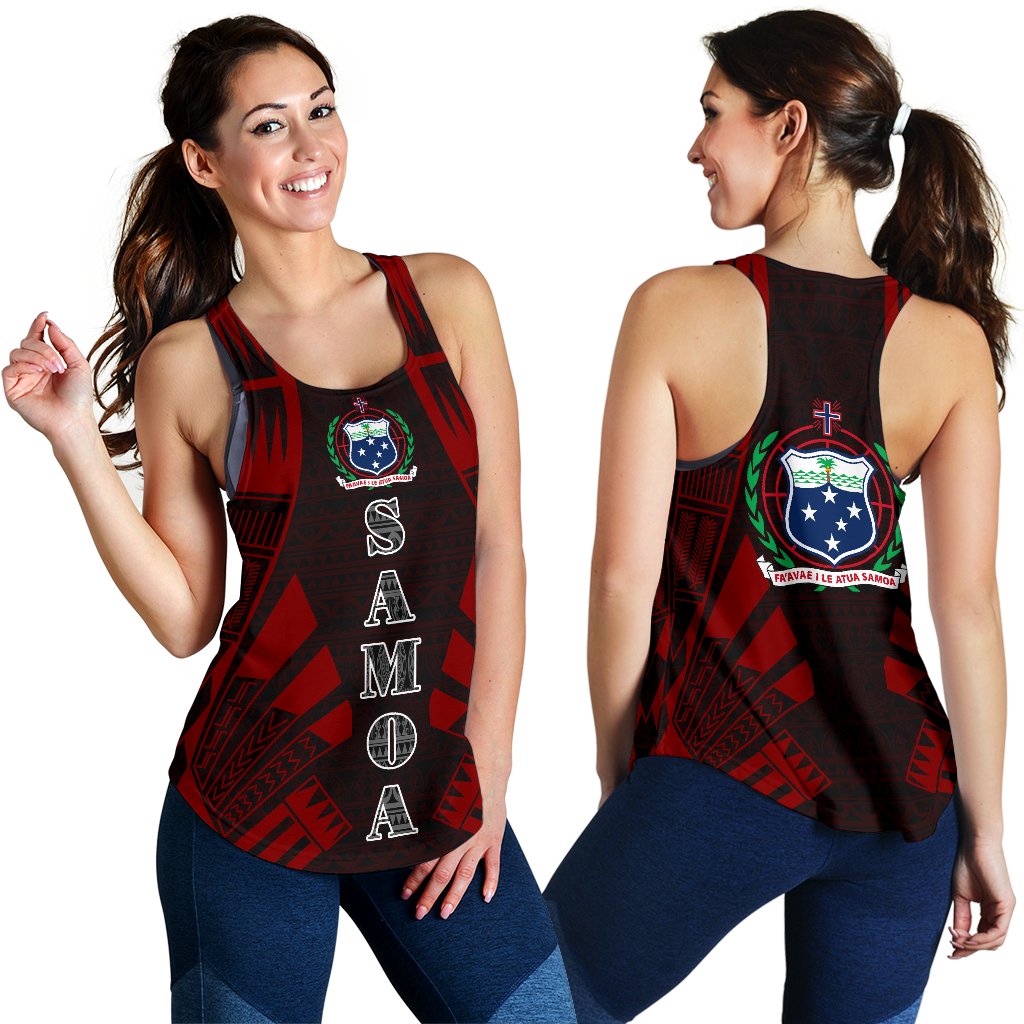 Samoa Women Racerback Tank - Polynesian Tattoo Red - Polynesian Pride