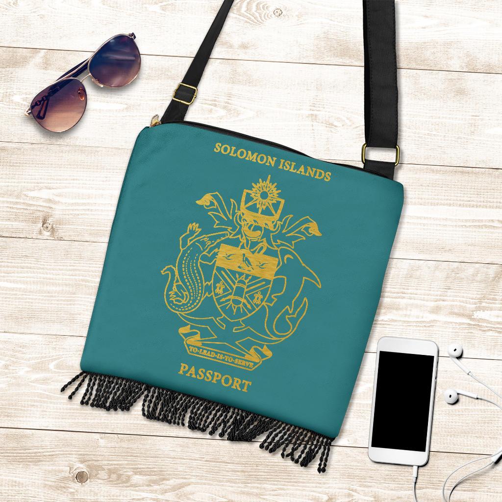 Solomon Islands Passport Crossbody Boho Handbag - Polynesian Pride