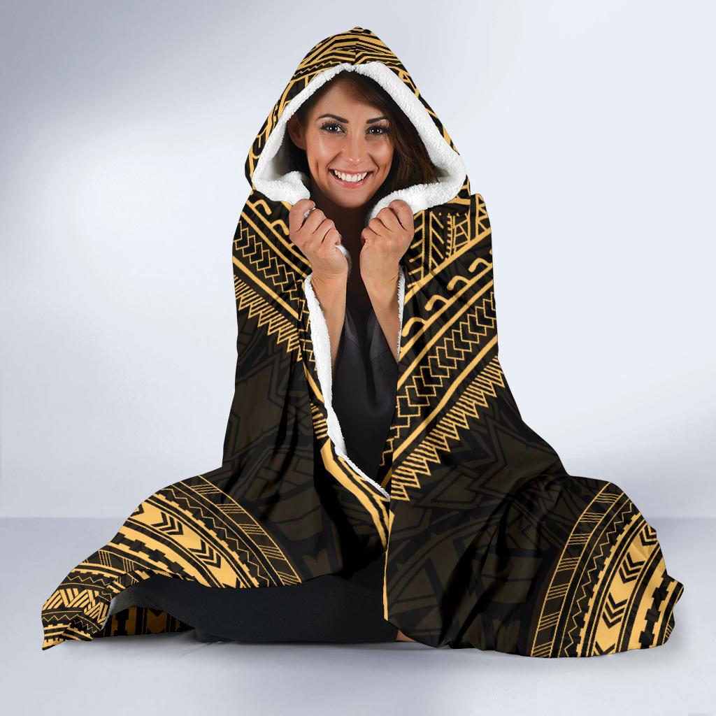 Northern Mariana Islands Polynesian Chief Hooded Blanket - Gold Version - Polynesian Pride