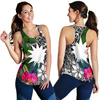 Nauru Women Racerback Tank - Turtle Plumeria Banana Leaf - Polynesian Pride