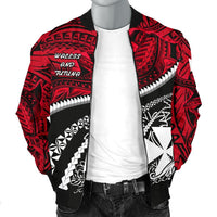 Wallis and Futuna Tapa Men's Bomber Jacket Polynesian Shark Tattoo - Polynesian Pride