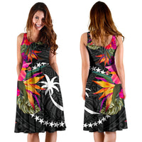 Chuuk Midi Dress - Hibiscus Micronesian Pattern - Polynesian Pride