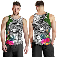 American Samoa Custom Personalised Men's Tank Top White - Turtle Plumeria Banana Leaf - Polynesian Pride