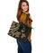 Guam Polynesian Large Leather Tote Bag - Gold Tentacle Turtle - Polynesian Pride