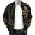 Tahiti Polynesian Custom Personalised Men's Bomber Jacket - Gold Tribal Wave - Polynesian Pride