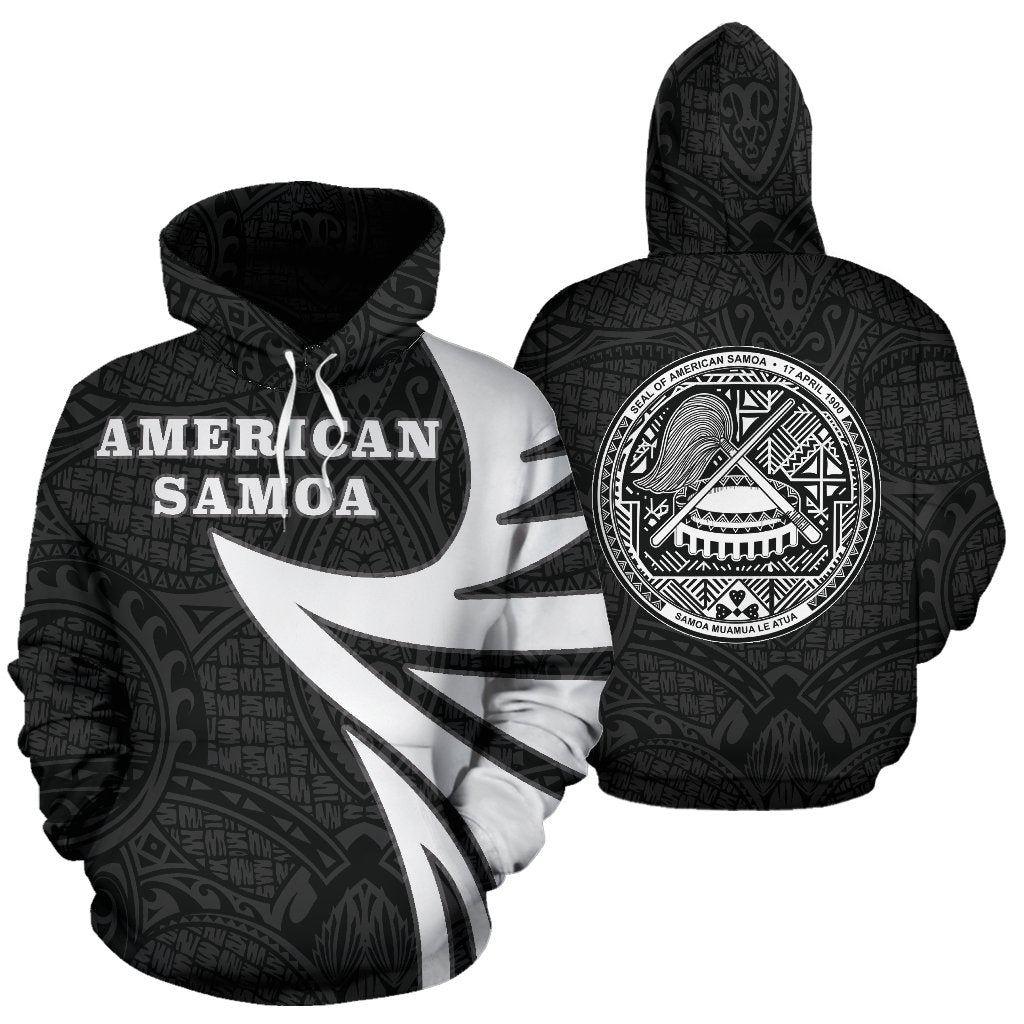 American Samoa Polynesian Hoodie Warrior Style Unisex Art - Polynesian Pride