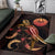 Tahiti Polynesian Area Rugs - Turtle With Blooming Hibiscus Gold - Polynesian Pride