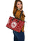 Tahiti Leather Tote Bag - Tahiti Seal In Polynesian Tattoo Style (Red) - Polynesian Pride