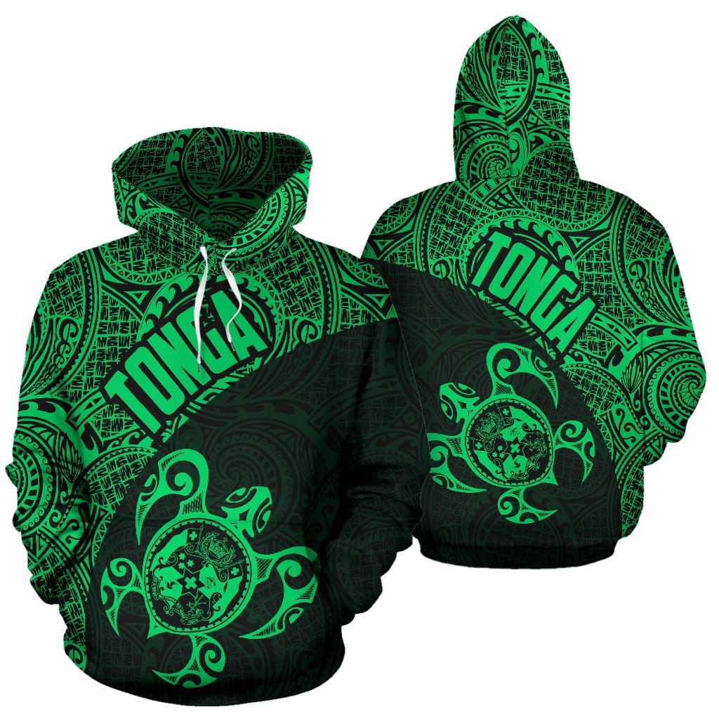 Tonga Hoodie Tonga Coat of Arms In Turtle Polynesian Tattoo 040 Unisex Black - Polynesian Pride