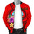 Guam Polynesian Custom Personalised Men's Bomber Jacket - Floral With Seal Red - Polynesian Pride