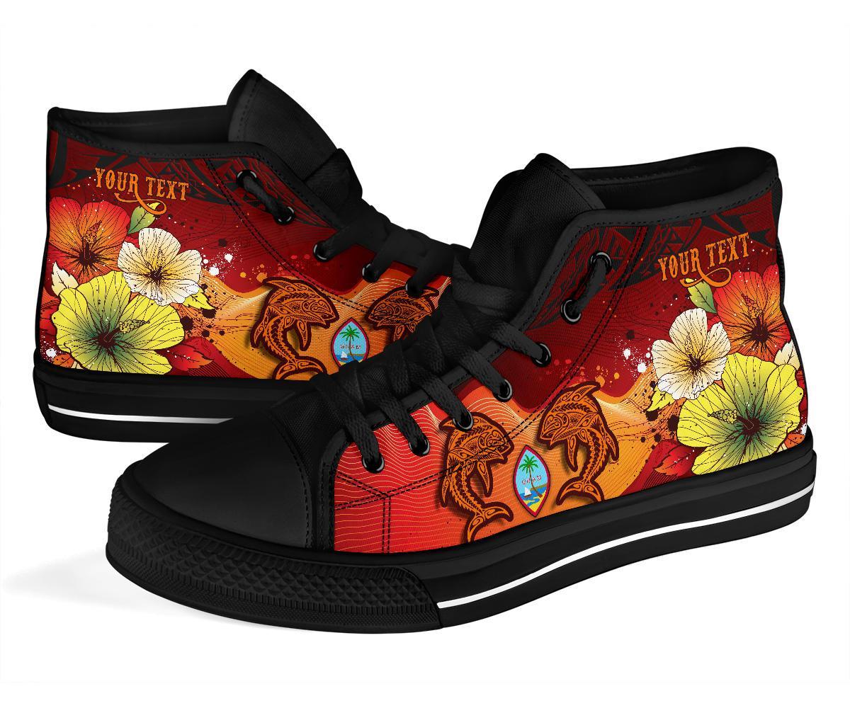 Guam Custom Personalised High Top Shoes - Tribal Tuna Fish - Polynesian Pride