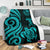 Tahiti Polynesian Premium Blanket - Turquoise Tentacle Turtle - Polynesian Pride