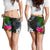 Palau Women Shorts - Turtle Plumeria Banana Leaf Crest - Polynesian Pride